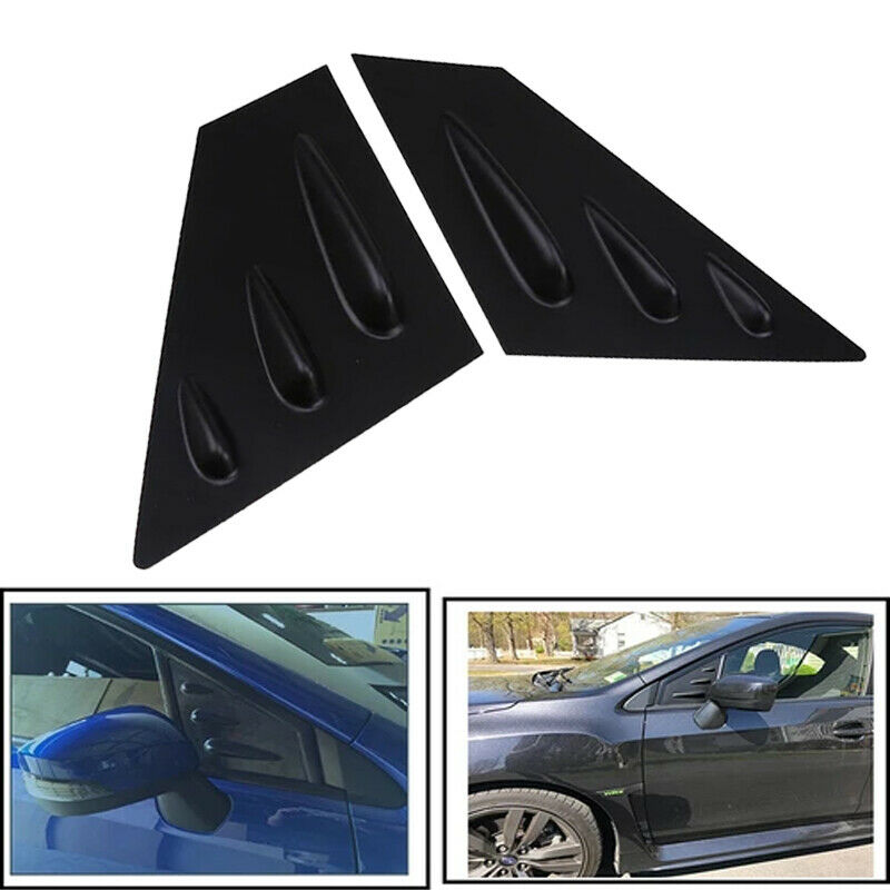 2x For Subaru WRX STi 2015-2020 Front Window Scoop Louver Cover Trim Gloss Black