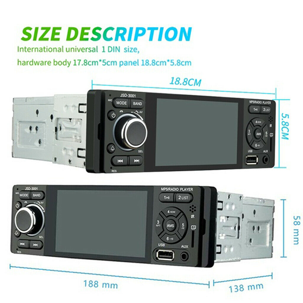 4LEDs Car MP5 Player  Camera+Single 1 Din Car Stereo Radio HD DVD Player AUX FM