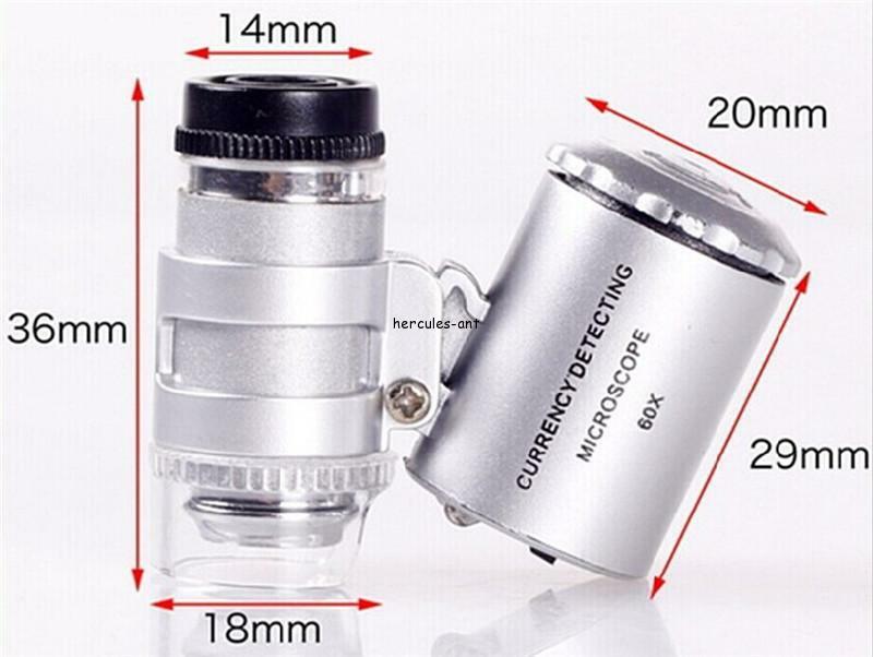 60X Magnifying Loupe Jewelry Jewelers Pocket Magnifier Loop microscope