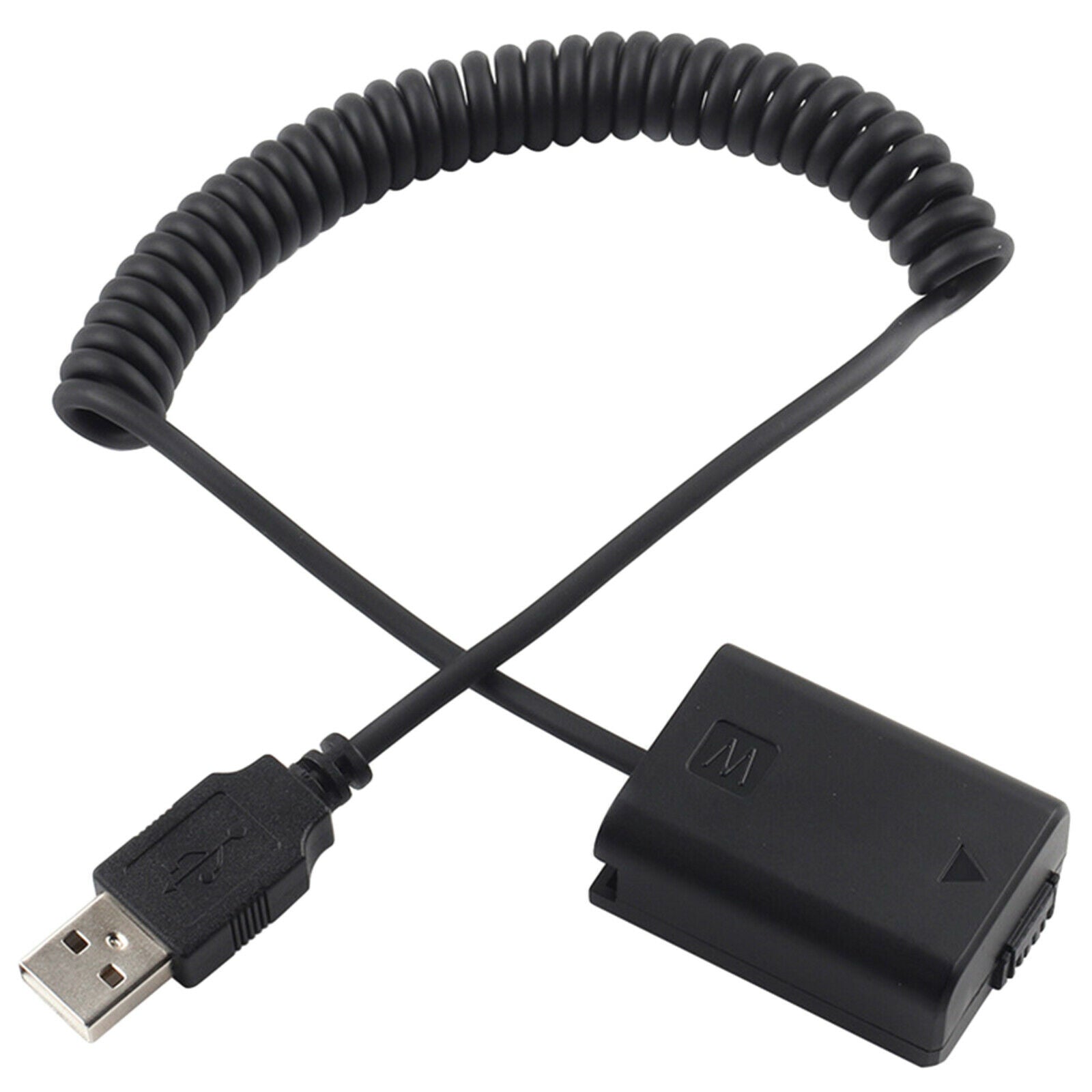 USB NP-FW50 Dummy Battery Pack Coupler Adapter with Spring Cable