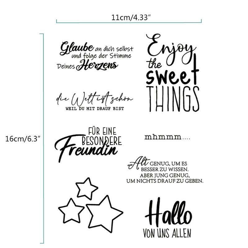 German Wishes Blessing Lettering Clear Stamps for Card Making Decoration and DIY