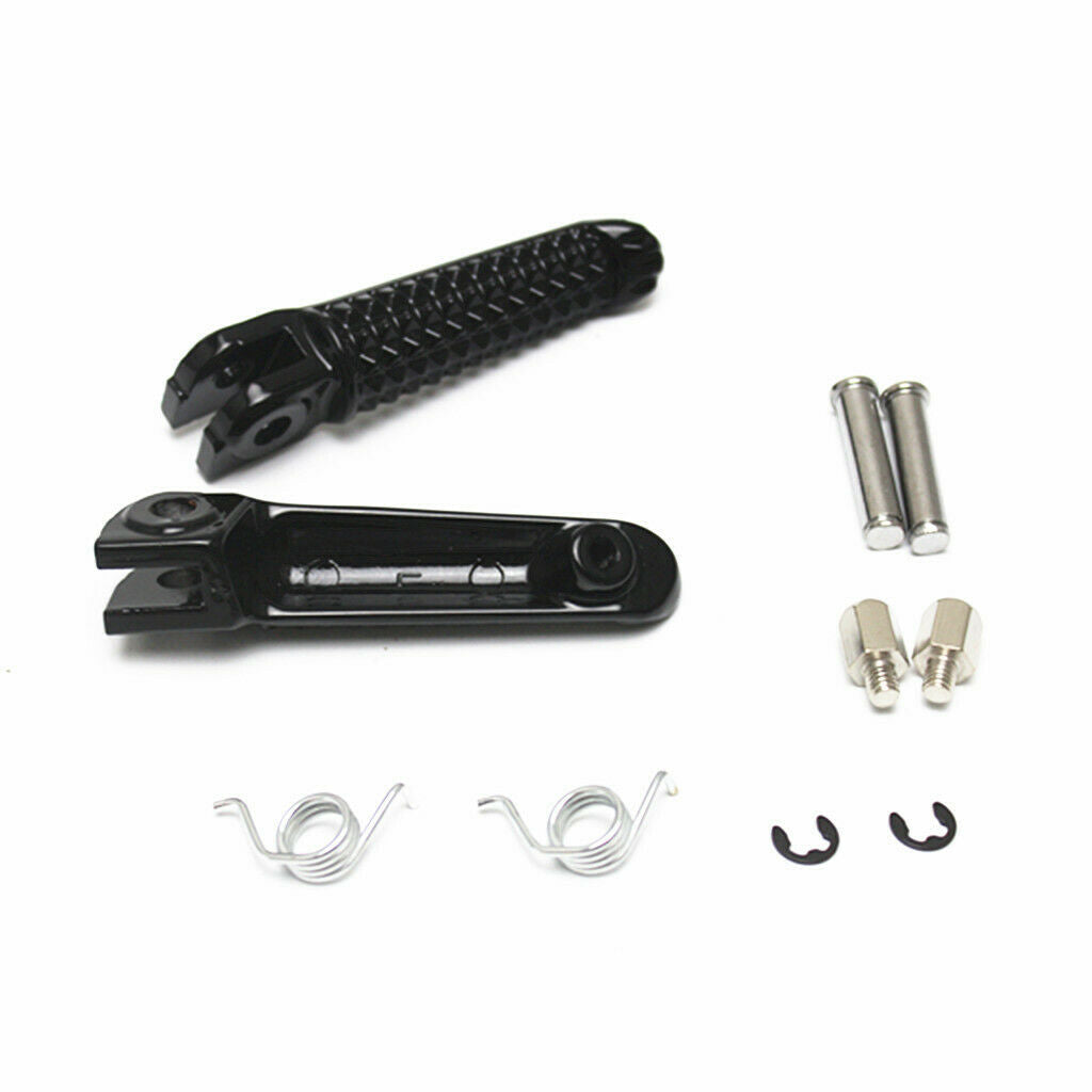 2Pcs Black Front Rear Foot Pegs Footrest Kit For Yamaha YZF R1 R6 R6S Black