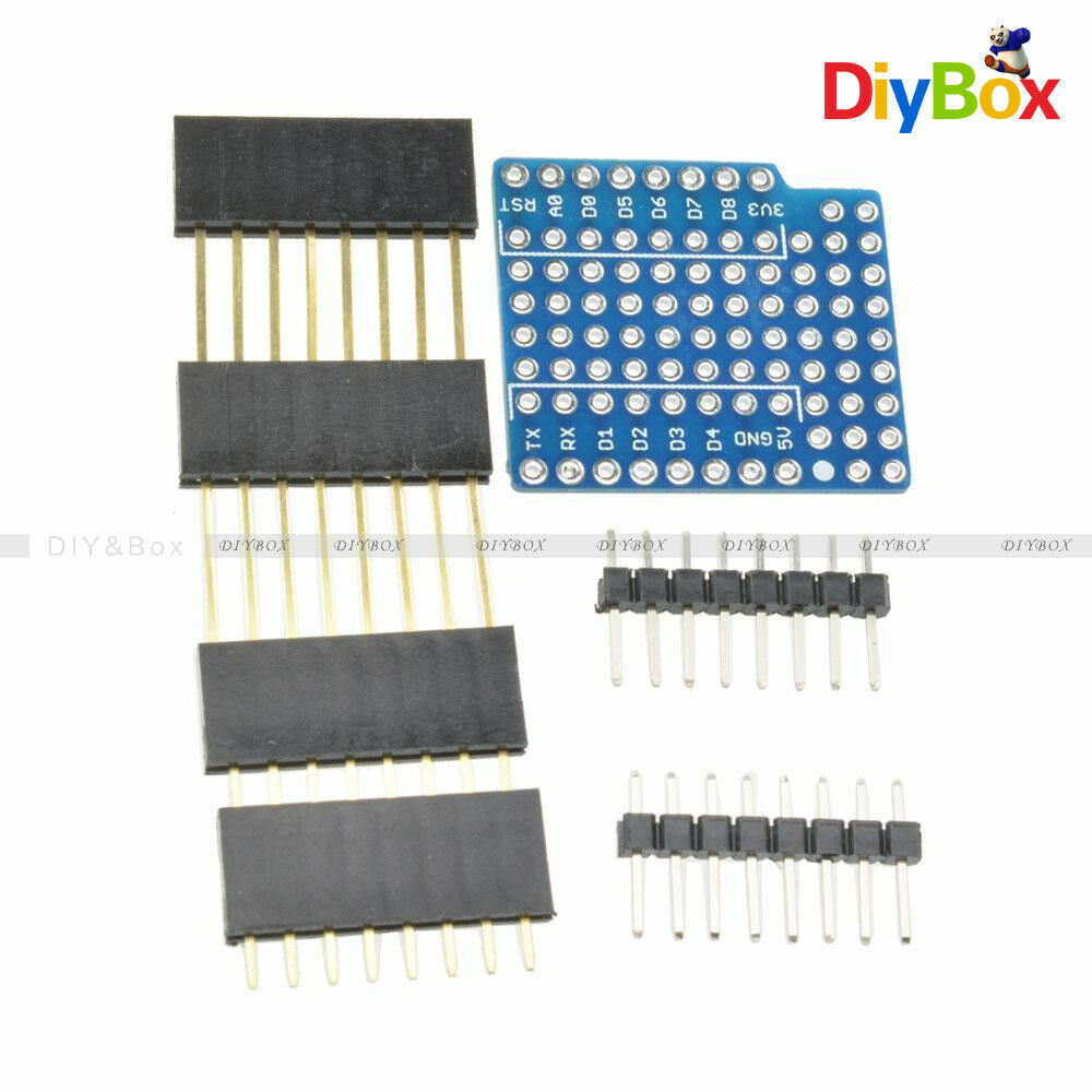 WeMos D1 ProtoBoard Shield for mini double sided perf board Arduino Compatible