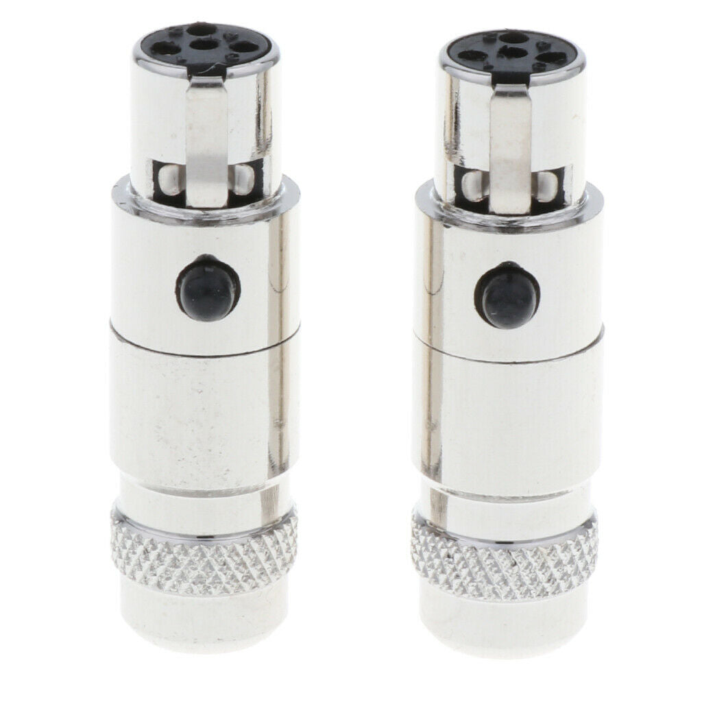 1 Pair(2 Packs) 4-Pin Mini XLR 5mm Socket Head Female Audio   Connector Set