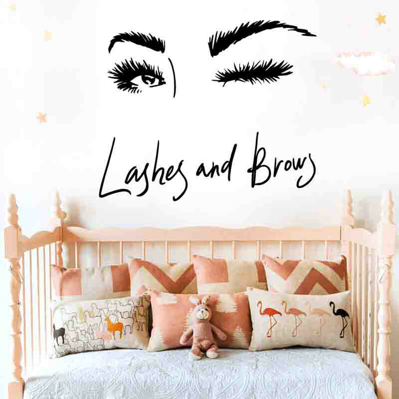 Eye Lashes Extensions Beauty Salon Wall Decor Eyebrows Make Up Wall Stick.l8