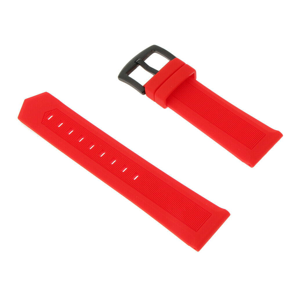 Red Silicone Rubber Bracelet  Replacing Accessories - Red 24mm