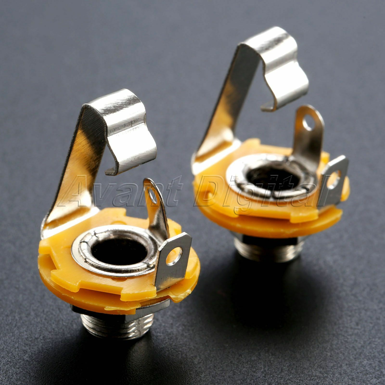2Pcs 1/4" 6.35mm Stereo Input Jack Plug Socket Output Socket For Electric Guitar