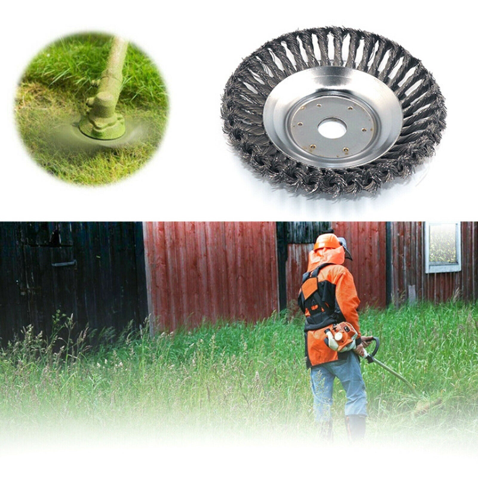 6'' Steel Wire Wheel Brush Weed Mower Grass Strimmer Head Trimmer Part Cutter