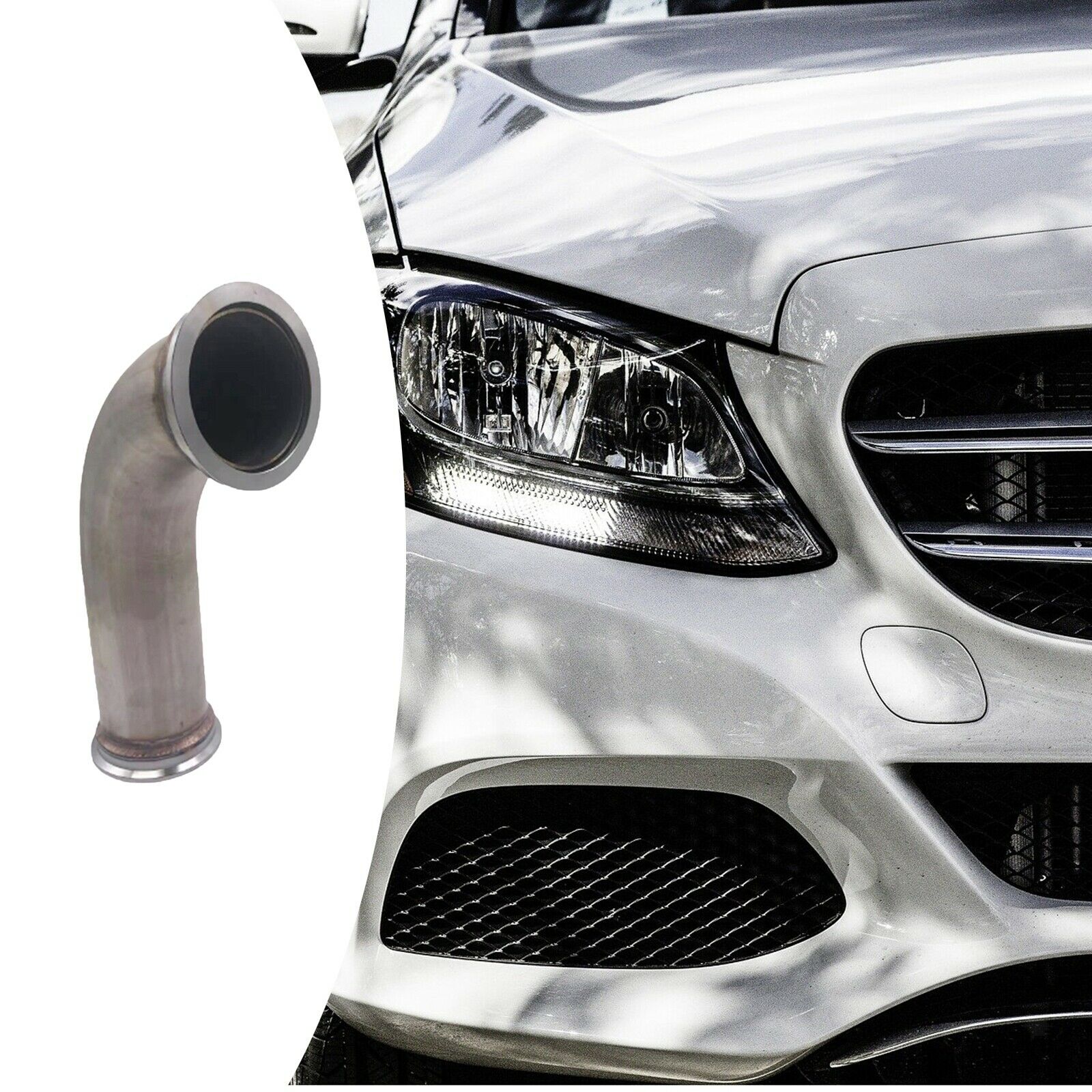 90 degree T304 elbow adapter downpipe fit for 2.5 "ID 3.2" AD