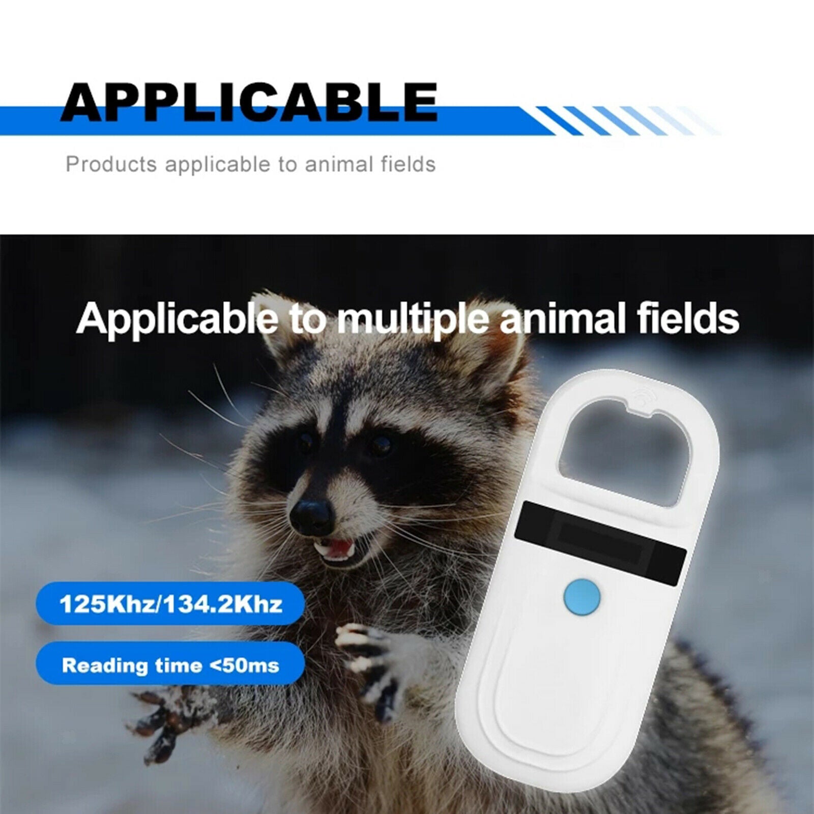 Animal Pet Chip Scanner EMID Digital Tag Reader for Dogs Cats Horse Tracking