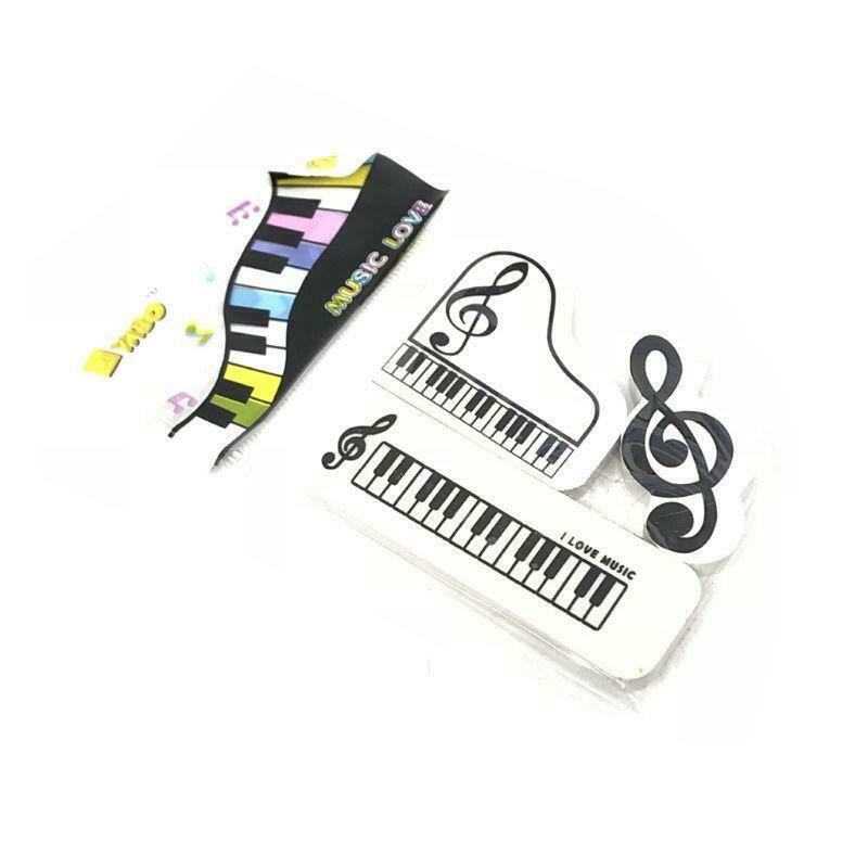 3pcs Musical Piano Notes Rubber Pencil Eraser School Student Stationery Gifts