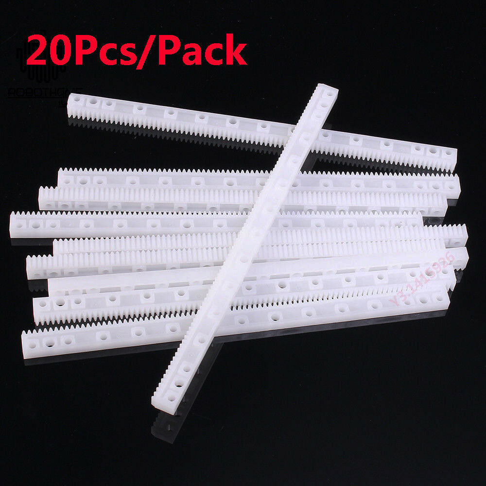 20Pcs Plastic Gear Rack 0.5 Modulus 125mmx7mmx4mm Gear Robot Parts White For DIY