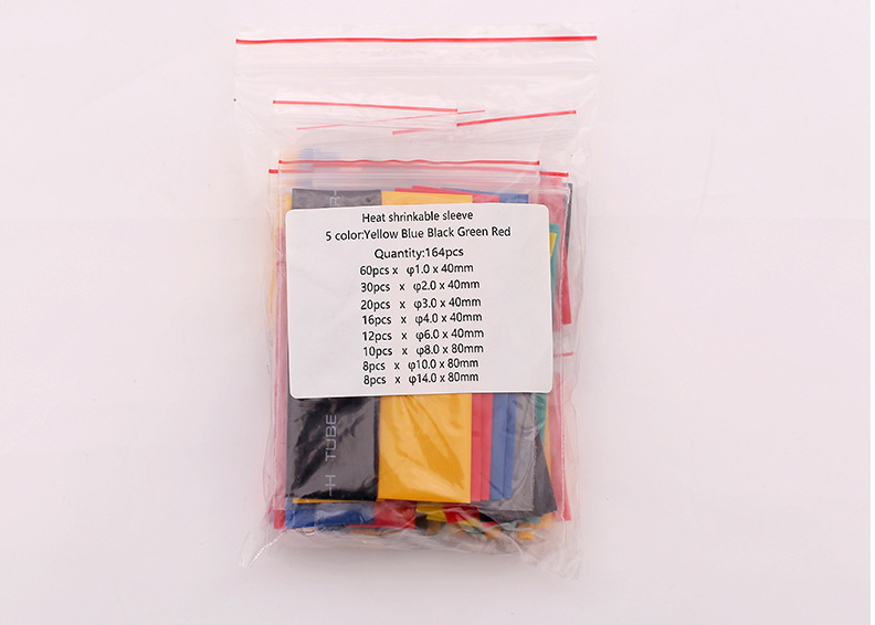 164Pcs Heat Shrink Tubing Insulation Shrinkable Tube 2:1 Wire Cable Sleeve Kit