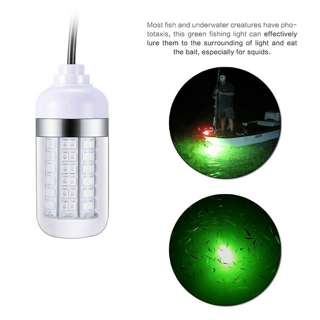 12V Underwater LED Light Submersible Fishing Light Night Crappie Shad Catch Lamp