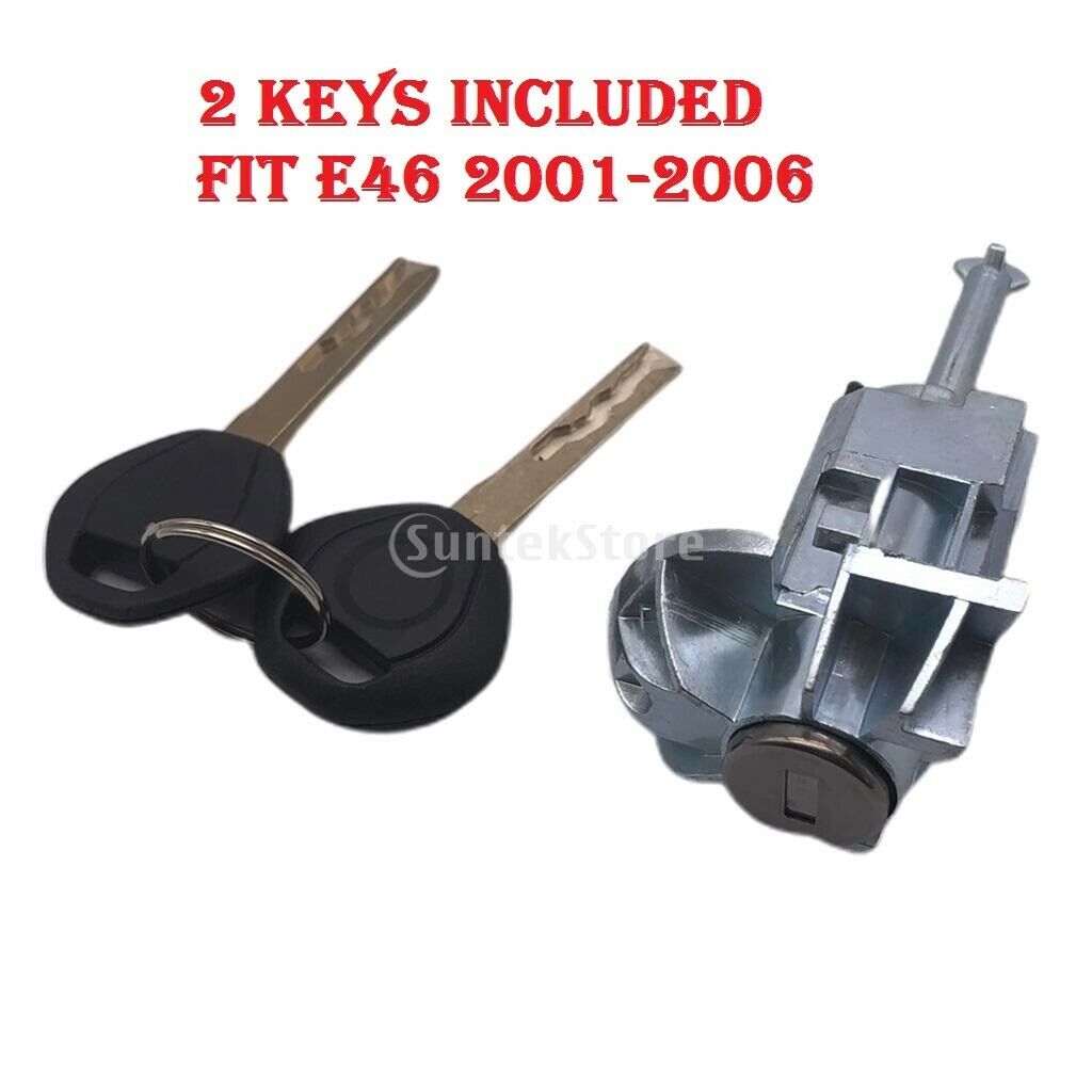 Car Auto Left Driver Door Lock Cylinder Barrel Kit 2Keys For BMW E46 3SERIES