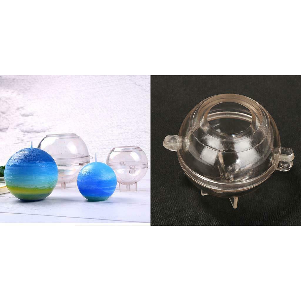 2 Pieces Plastic Candle Molds Ball Moulds - 3.94inch, 4.72inch (Transparent)