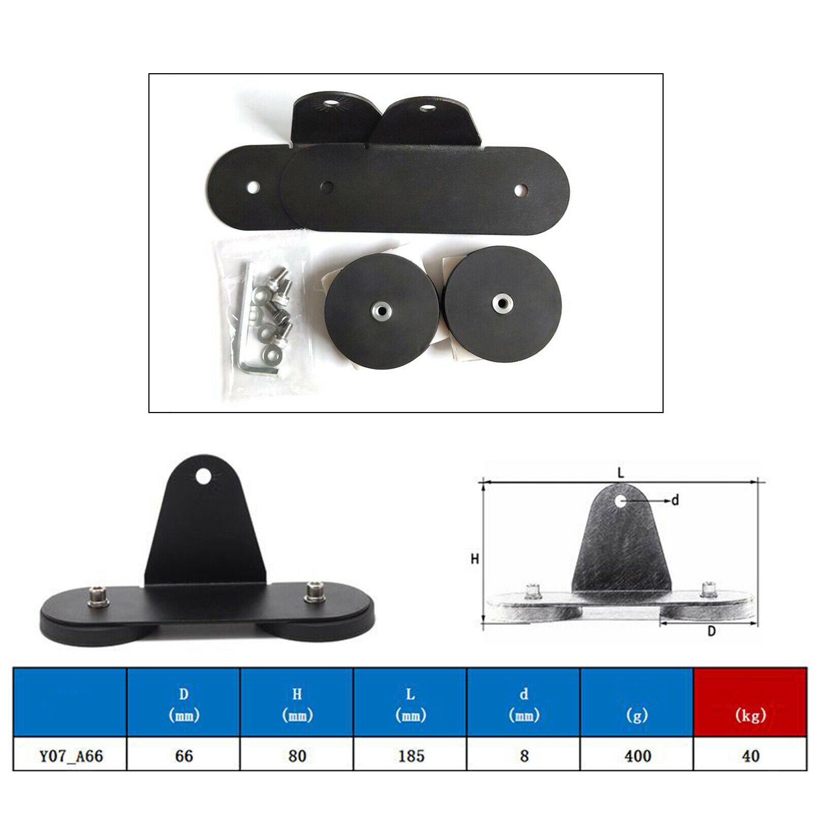 2pcs Car Roof LED Light Bar Strong Base Mounting Bracket