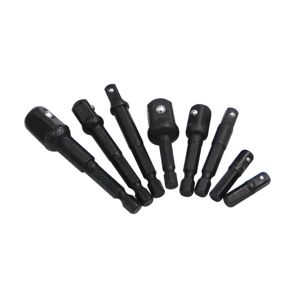 8Pcs Socket Adapter Impact Hex Shank Extension Drill Bits Bar 1/4 3/8 1/2in #ur