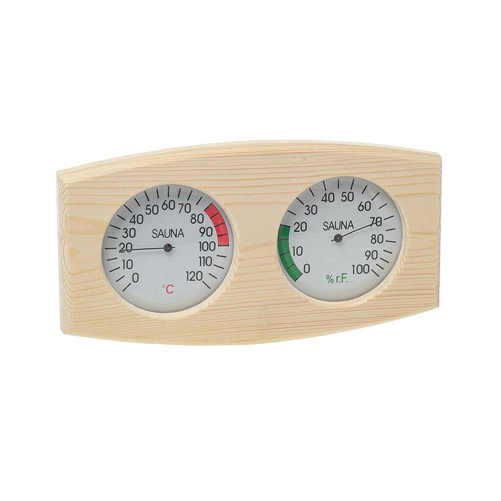 Pine Wood Sauna Thermometer Hygrometer 2-in1 Temp&Humidity Measurement