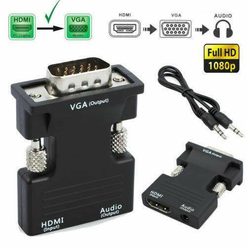HDMI Female to VGA Male Converter-1080P Signal Output with Audio Adapter Support