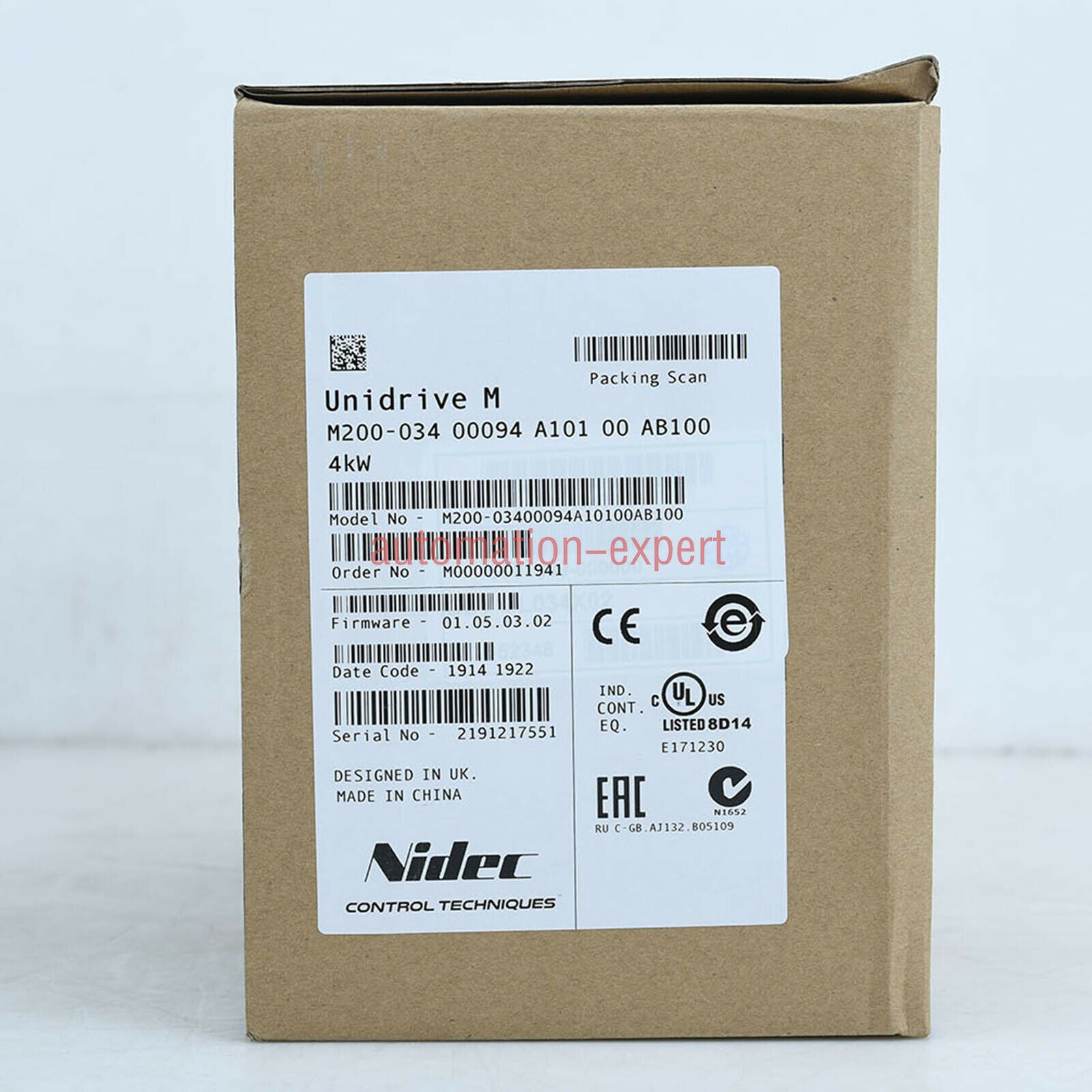 Brand New Emerson Control Technique Drive M200-034 00094 A101 00 AB100 4KW