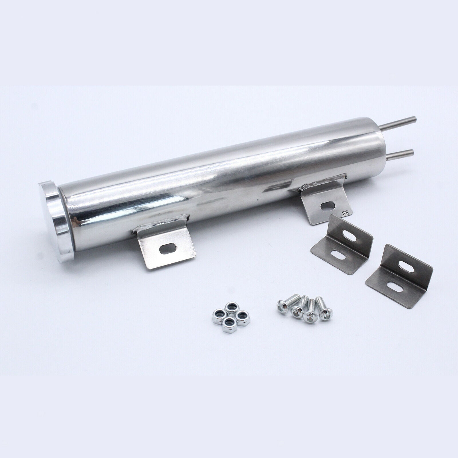 10x2inch Overflow Catch Tank with Brackets Body Radiator for Automotive