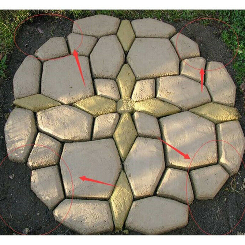 Reusable Path Floor Mould DIY Path Maker Lawn Garden Paving Concrete Mold Solid