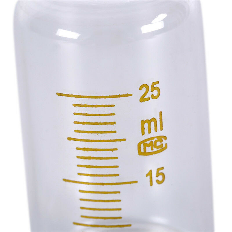 1pcs 25ml Scale lab glass vials bottles clear containers with black screw .l8