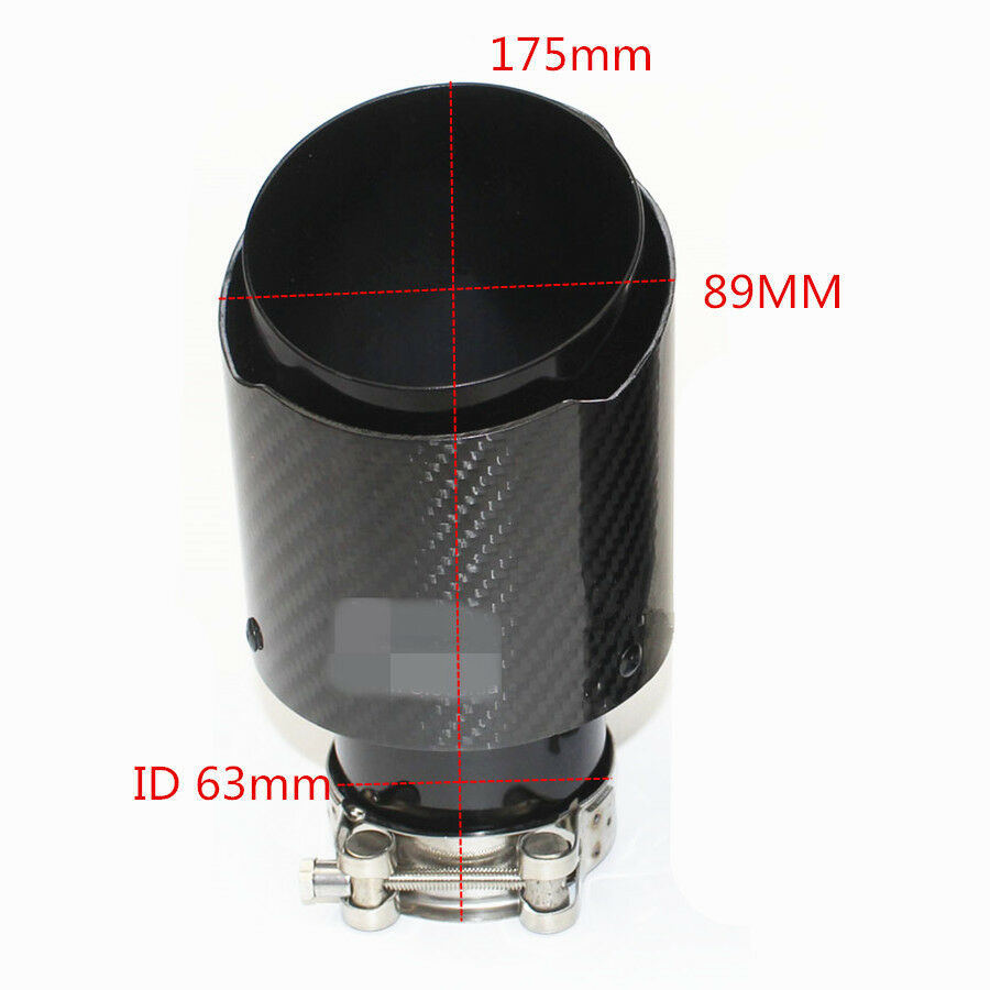 Universal Carbon Fiber Exhaust Tip 63MM IN-89MM OUT Universal Muffler Tip