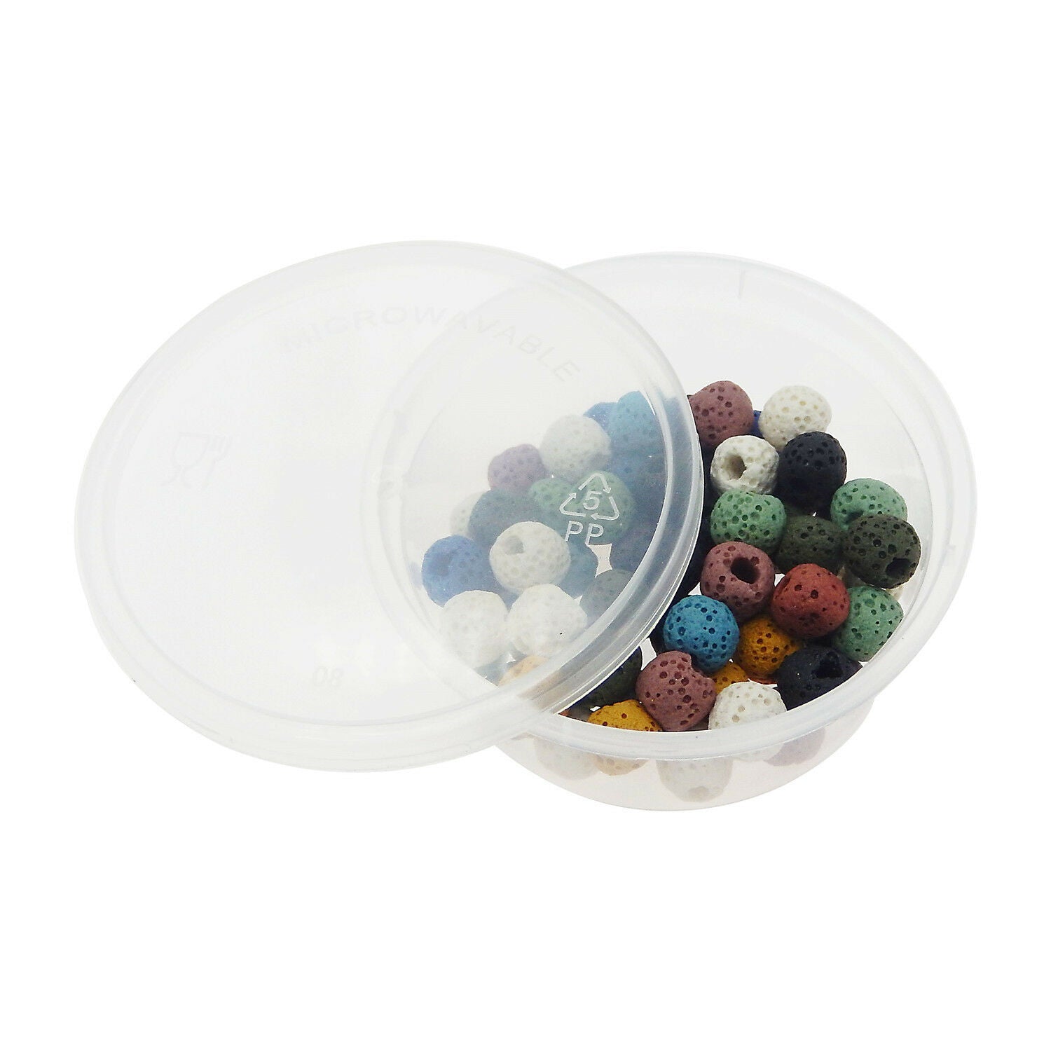 10 PCS Transparent Round Plastic Box Crafts Jewelry Ornaments Storage Case 50 ML