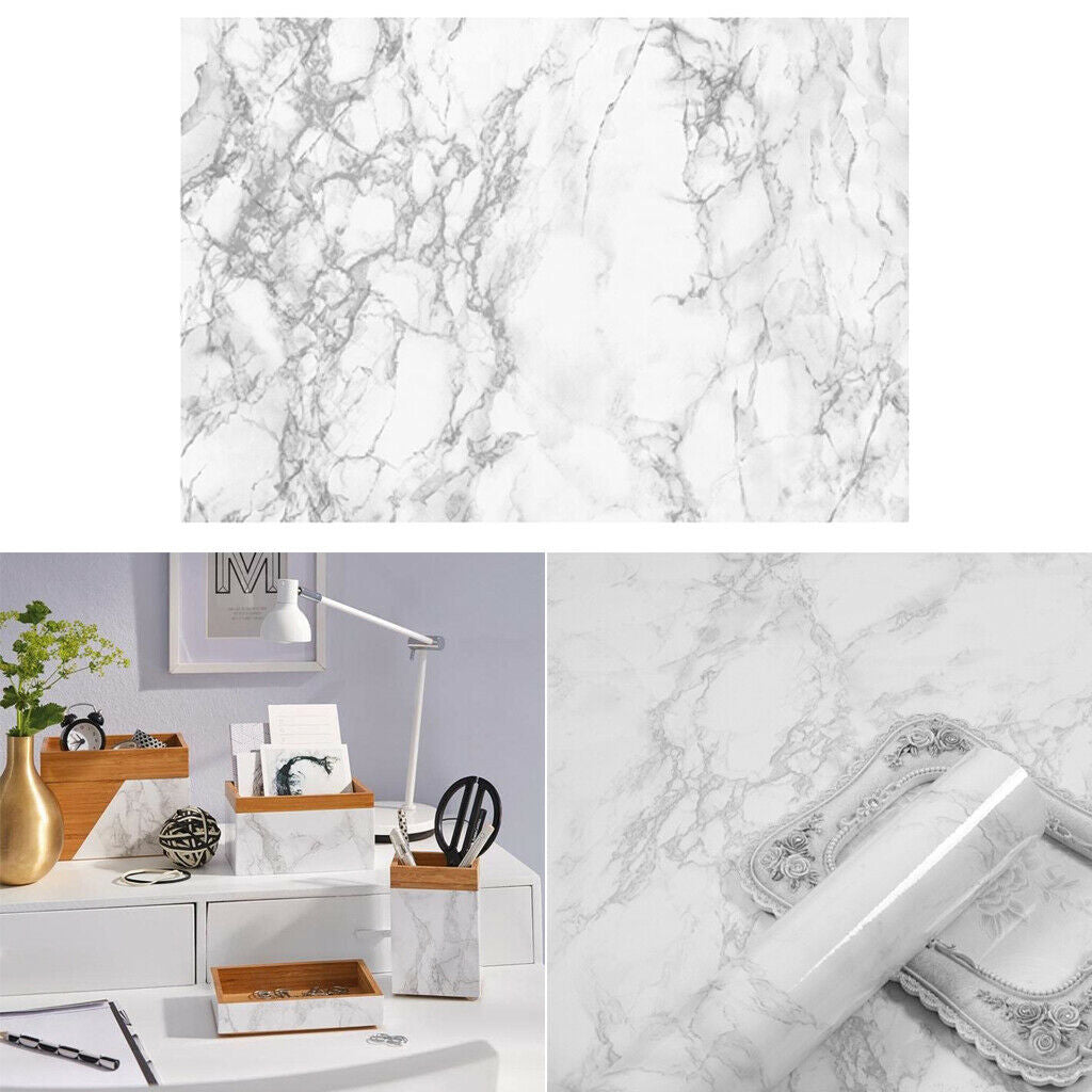 Marble Contact Paper Kitchen Vinyl Wall Paper Bathroom Table Desk Decor Arts