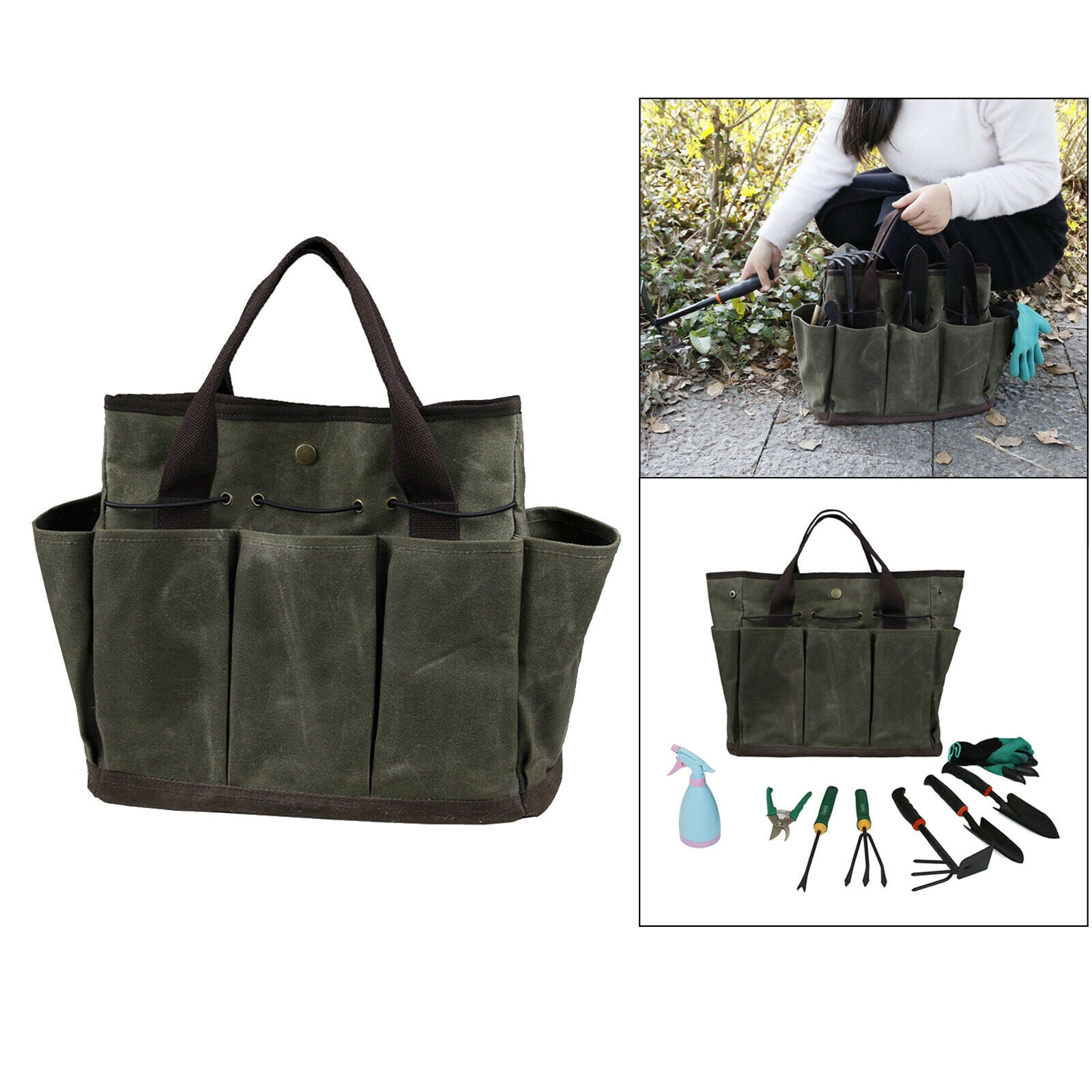 Garden Tool Bag with Pockets Garden Tote Organizer Bag for Outdoor Lawn Yard