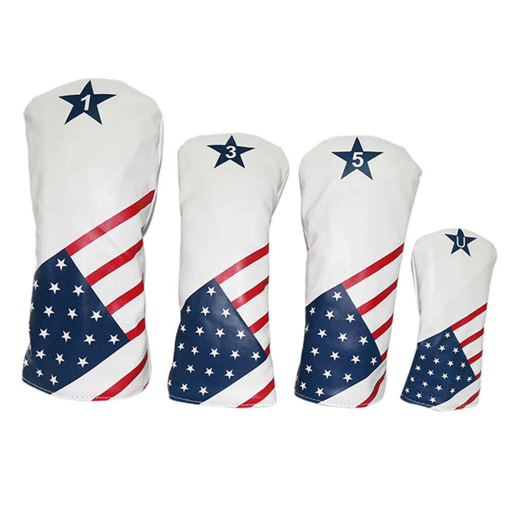4pcs/Set Waterproof Golf Club Head Cover Wood