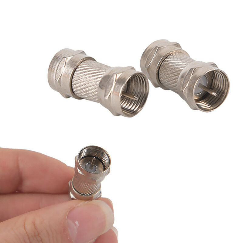 2pcs F type male plug connector socket to RF coax TV aerial female RF ada.l8