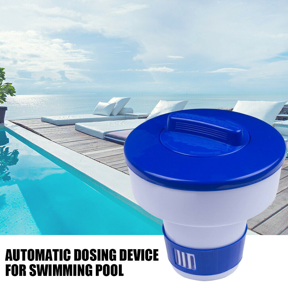 Pool Floating Pill Disinfecting Box Auto Chlorine Bromine Tablet Dispenser @