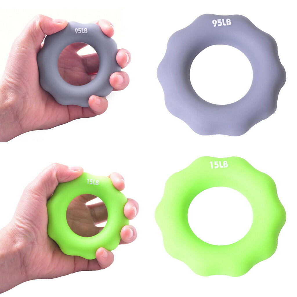2 Pieces Silicone Hand Grip Strengthener Finger Resistance Bands For Forearm