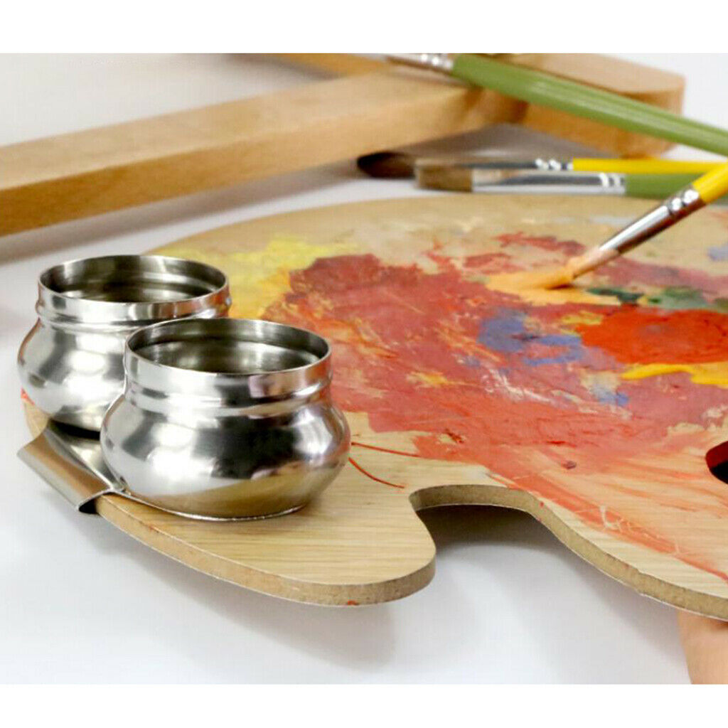 Artists Metal Single Palette Dipper With Lid Clip Container for Oil Mediums