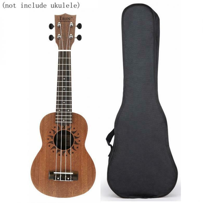 21'' Ukulele Bag Black Portable Oxford Soft Case Monolayer Single Shoulder Bag