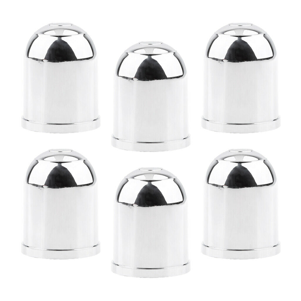 6PC 50mm Chromed Car Trailer Caravan Tow Ball Protector Cover Towing Towbar