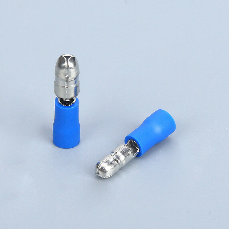 50pair Crimp Terminals Fit for 22-16 AWG Cable Wire Connector Male + Female Blue