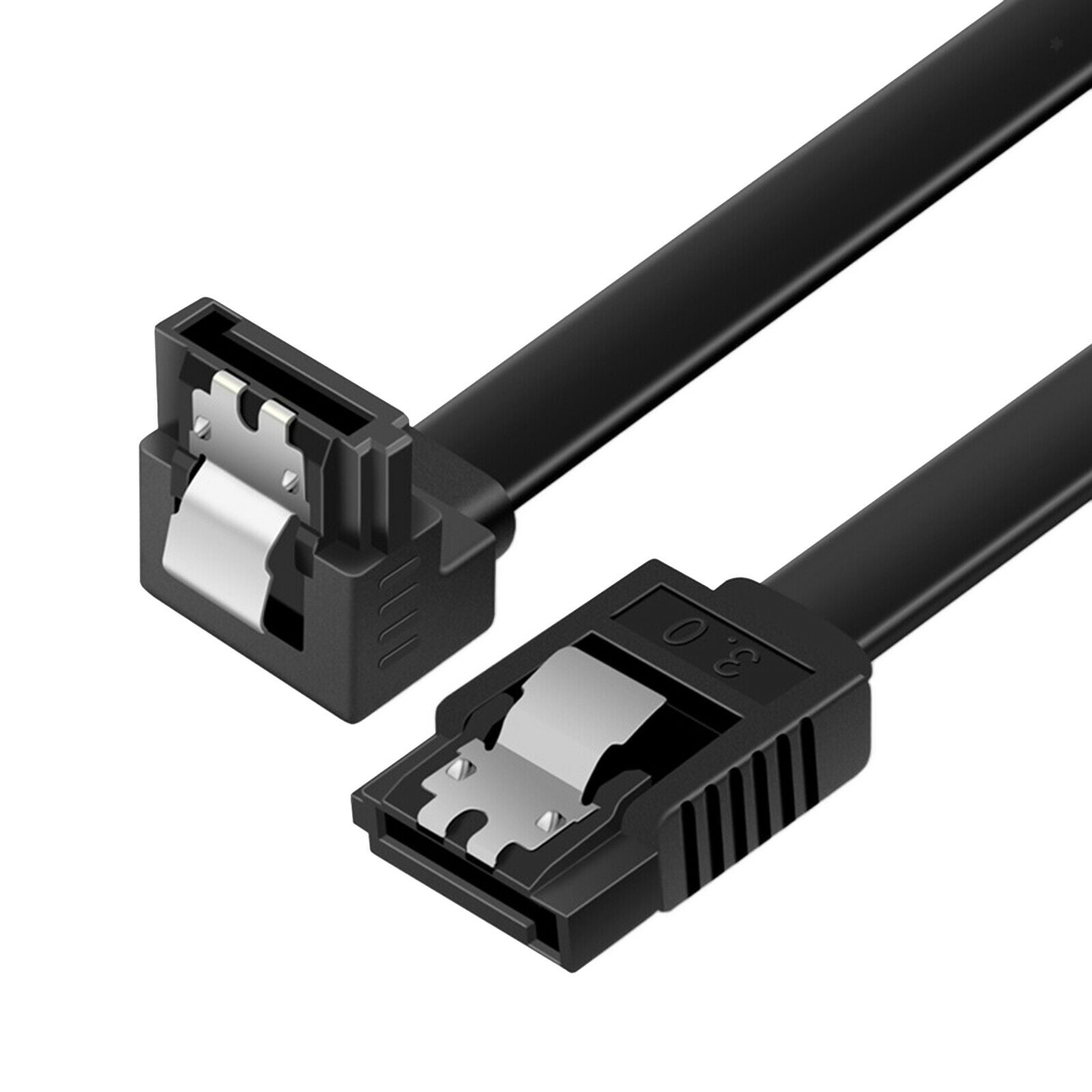 2PCS High-speed SATA Cable III 3.0 Flat Data Cord 3.3ft for HDD SDD Elbow