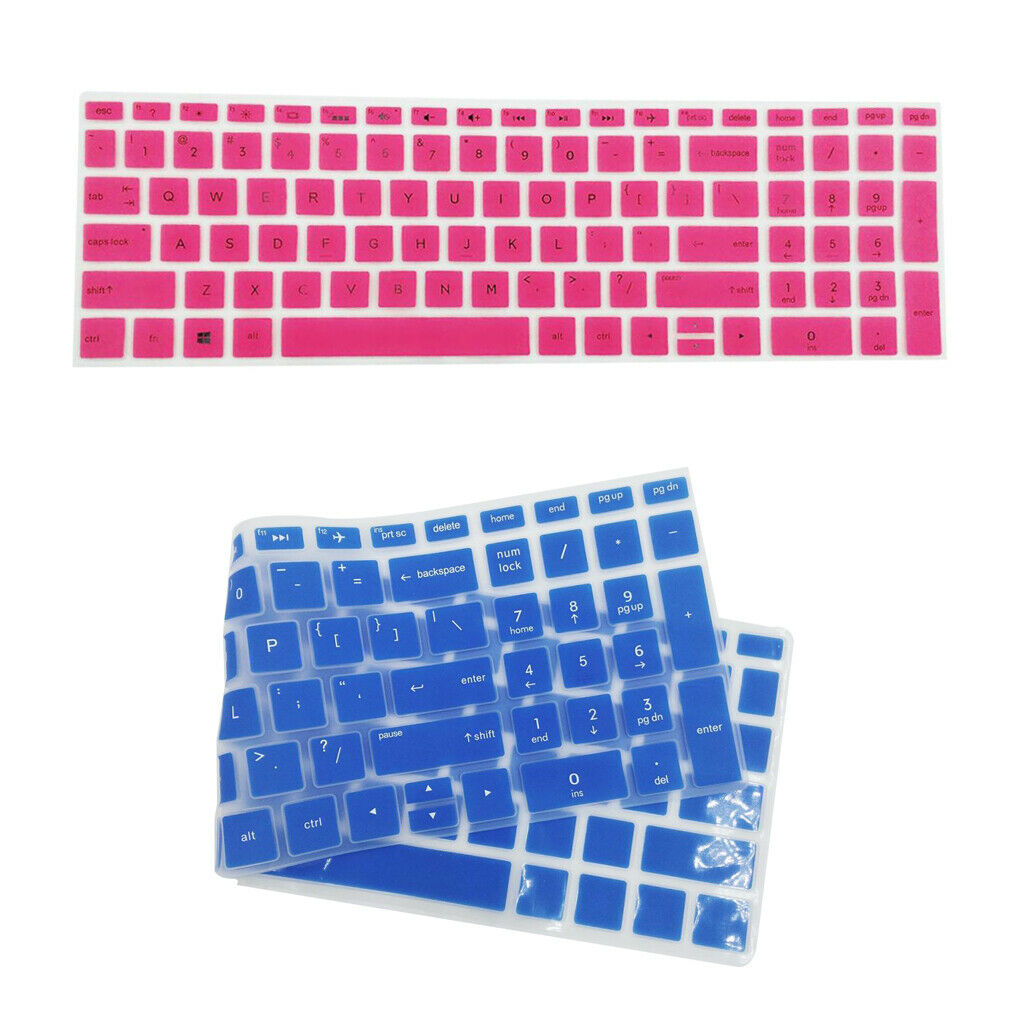 2pcs Laptop Soft Silicone Keyboard Skin Cover for  15.6" BF Pink & Blue