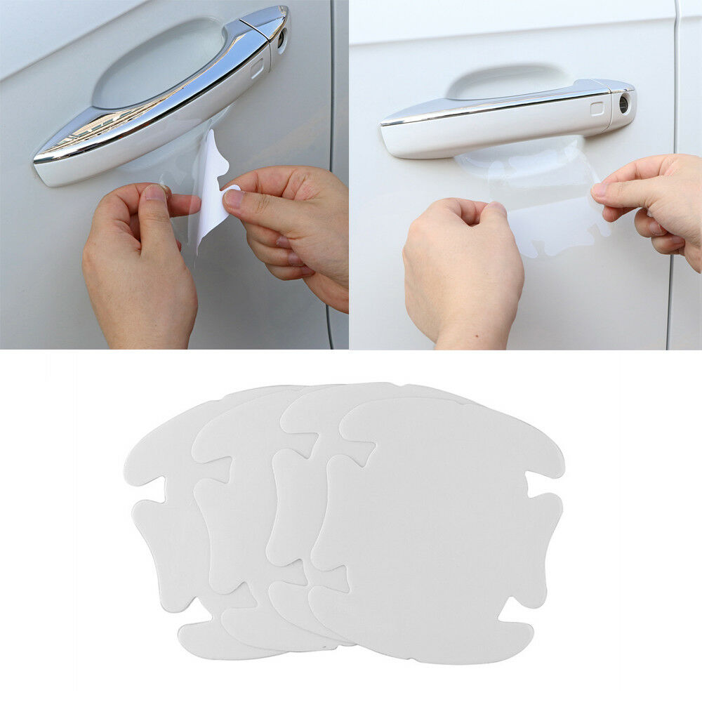4pcs Clear Invisible Car Door Handle Paint Scratch Protector Guard Film Sheet