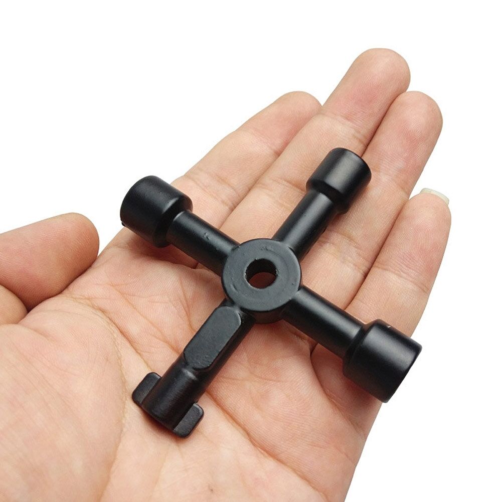 4 Way Black Utility Multi Cross wrench For Gas Electric Cupboard Meter Box Tools