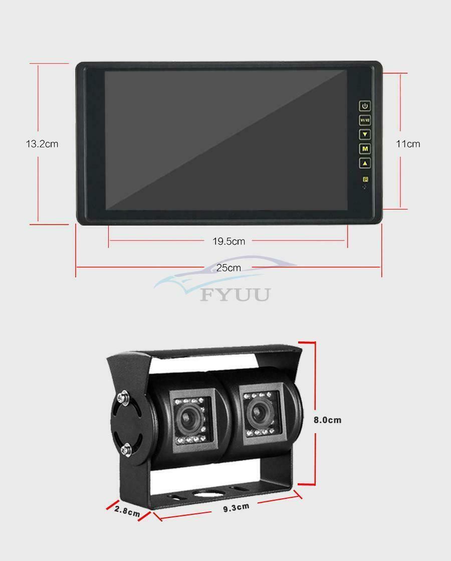 1× CCD Sensor 120° & 90° Vehicle IR LED Dual Lens Reversing Camera For Truck Bus