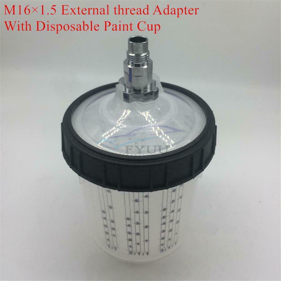 Hard Inner Cup Lids 600ml Spray Gun Tool With M16X1.5mm External Thread Adapter