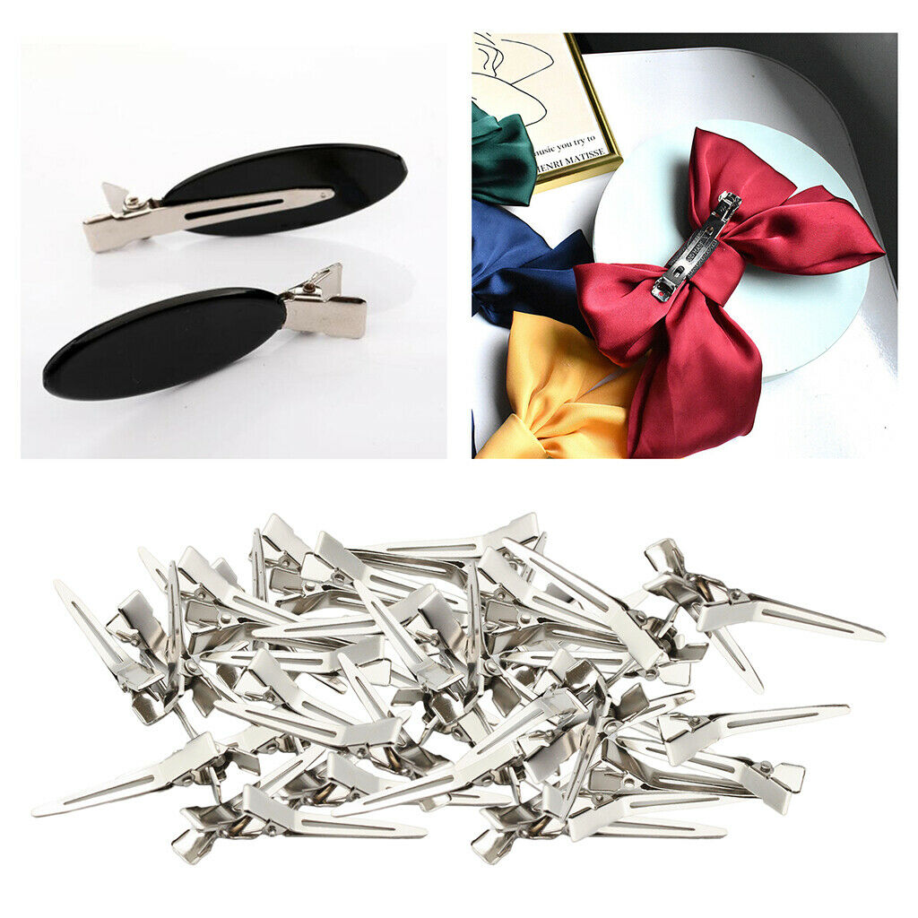 50 Pieces Women Alligator Curl Clips Blank Hair Pins Holders Crafts Projects