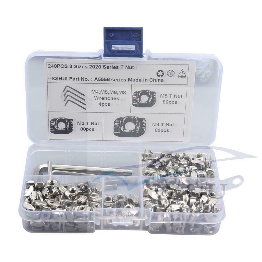 240 × 2020 Series T Nuts M3 M4 M5 T Slot Nut Hammer Head Fastener Nut Aluminum