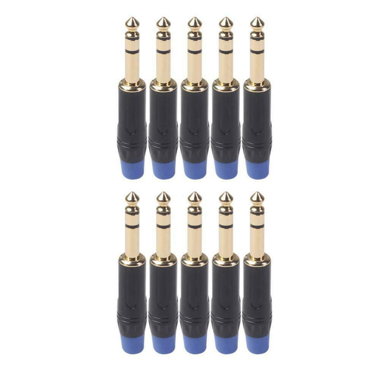 2x 6.35mm Stereo   Connector for DIY Microphone Audio Soldering Adapter