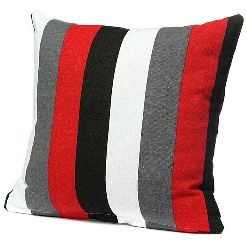 Pillow 40x40 Pillow cotton pillowcase White - gray - red - black stripes O8O2O2